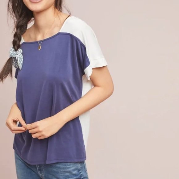 Anthropologie Tops - Anthropologie Coa Wharf Colorblocked Top, Blue, White, Small